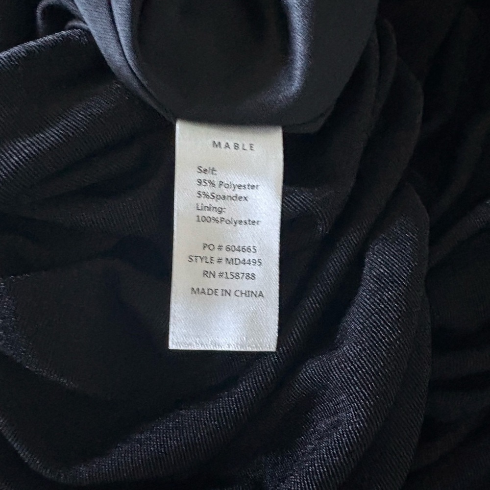 NWT Anthropologie Maeve Elegant Black Ruched Dress, medium - Picture 3 of 5